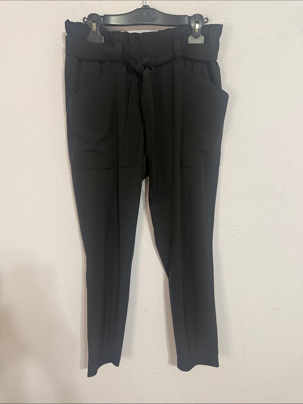 Athleta Women Black Bucket Elastic Waist Pull-On Comfort Travel Pants Size 8